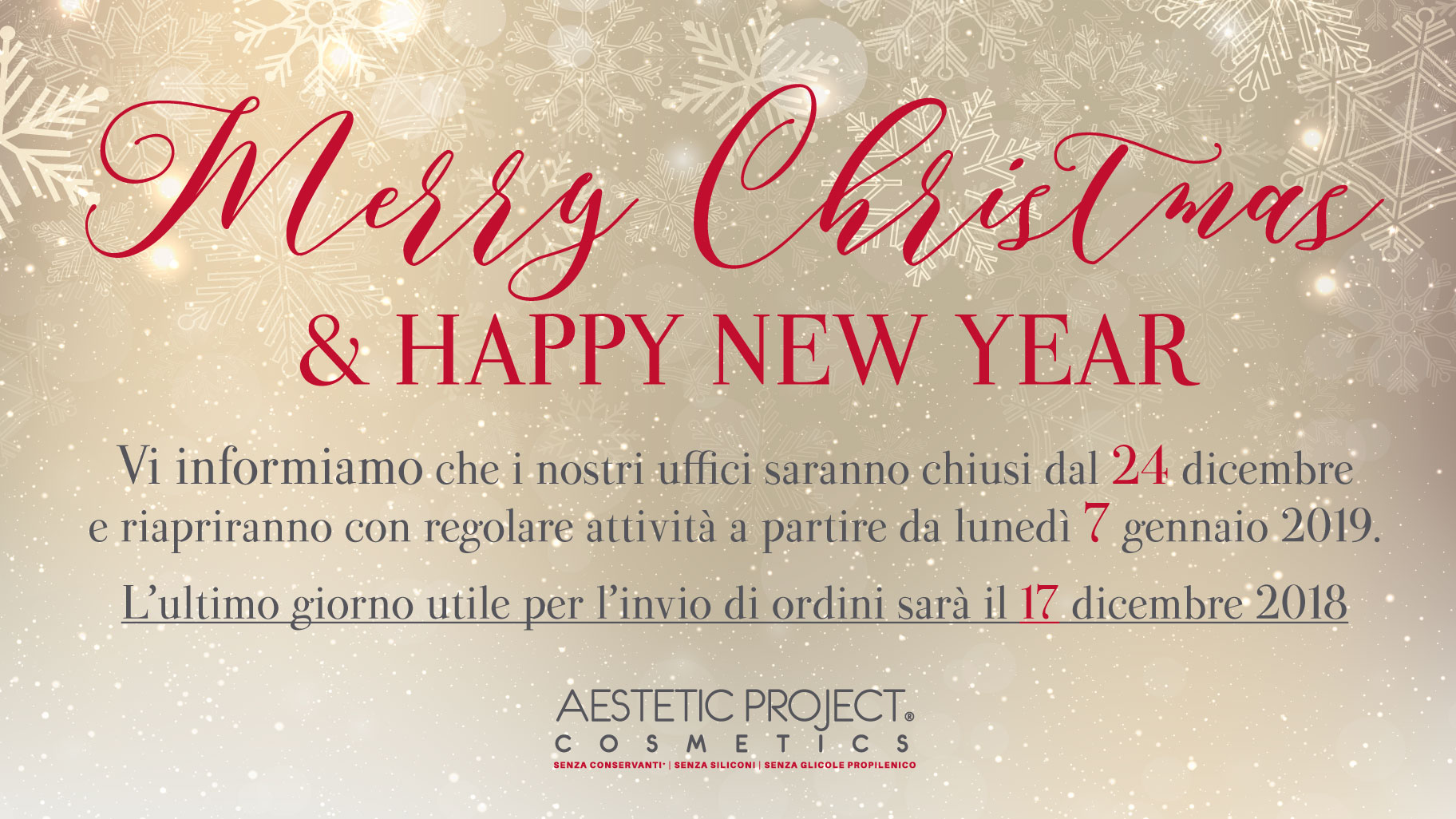 chiusura Natale 2018